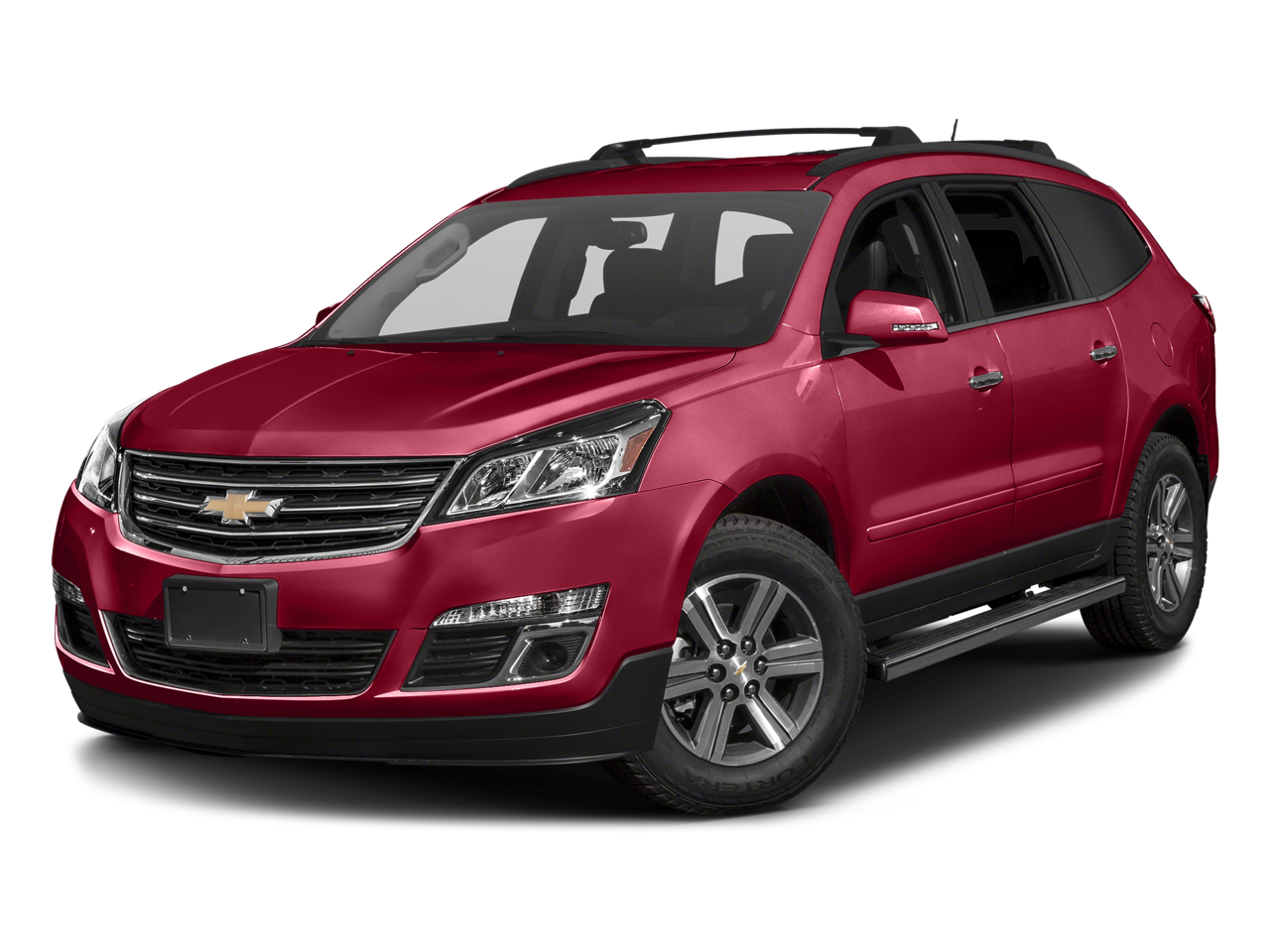 2017 Chevrolet Traverse LT in Siren Red Tintcoat — front three-quarter view