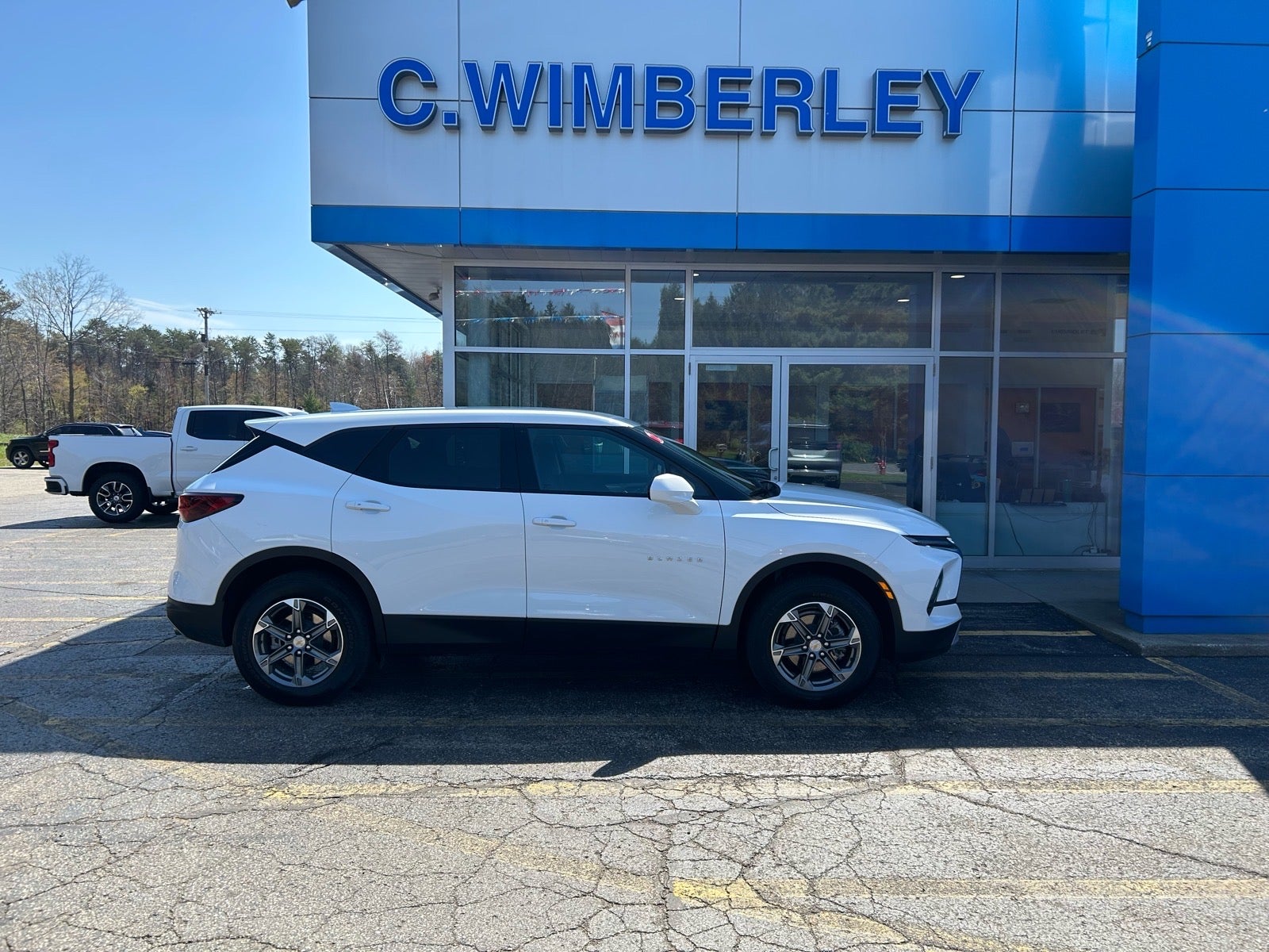 2023 Chevrolet Blazer 2LT in Summit White — front three-quarter view
